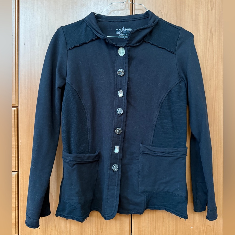 Neon Buddha Black Blazer with Fitted Silhouette